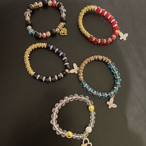 Elegant Beaded Bracelet Set elastic clear.